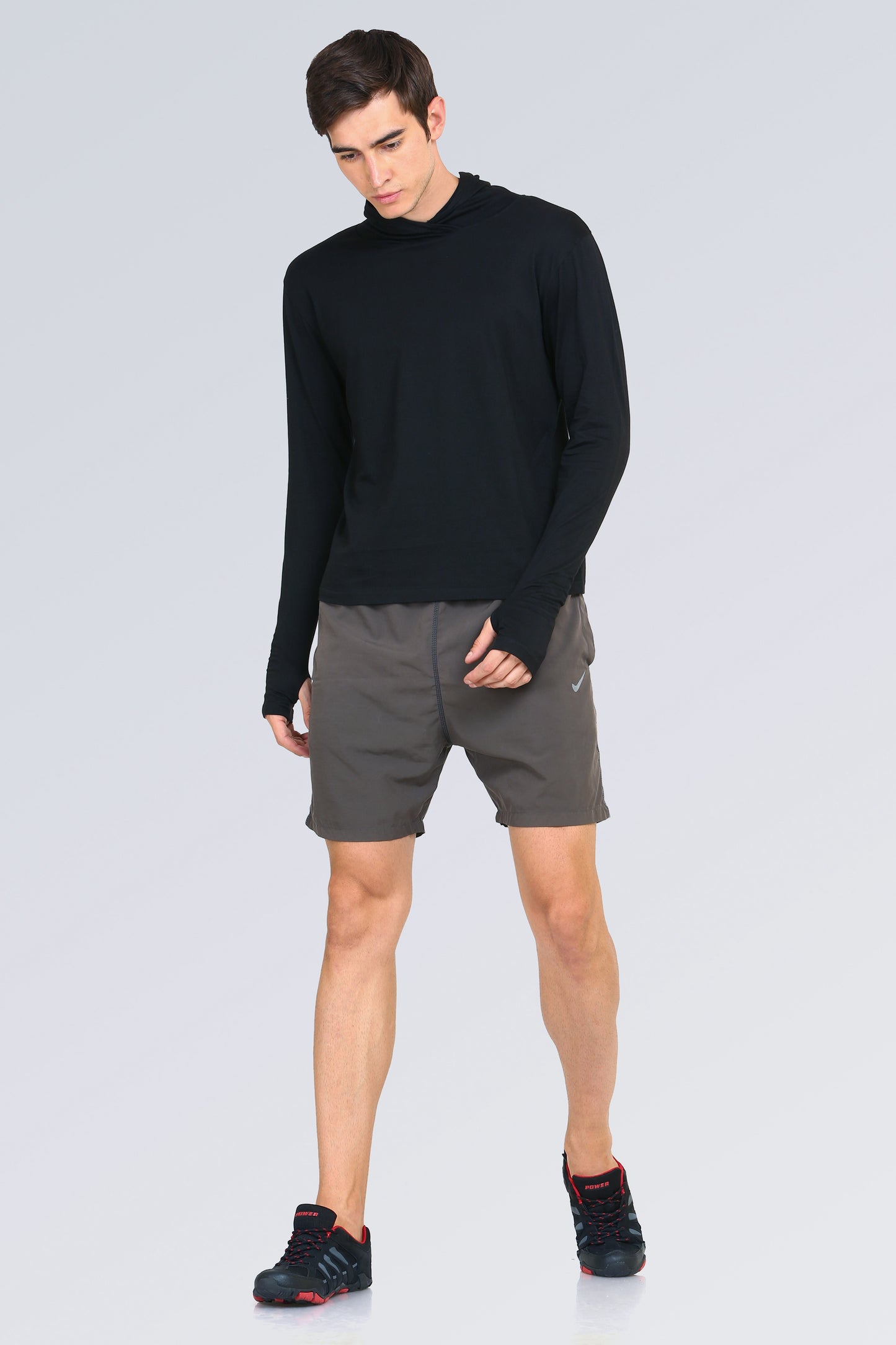 Ap'pulse Men's Hooded Thumbopen Tshirt