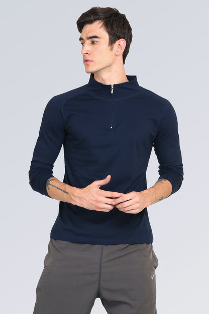 Appulse Men's 1/4 High Neck Zipper Raglan T-Shirt | Men | Premium Cotton | Activewear | Athleisure