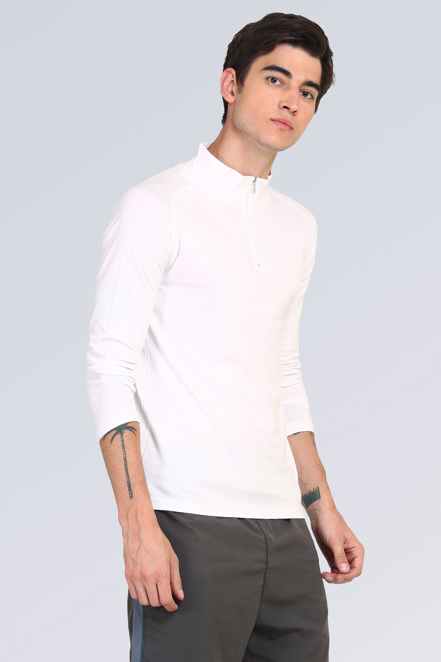 Appulse Men's 1/4 High Neck Zipper Raglan T-Shirt | Men | Premium Cotton | Activewear | Athleisure