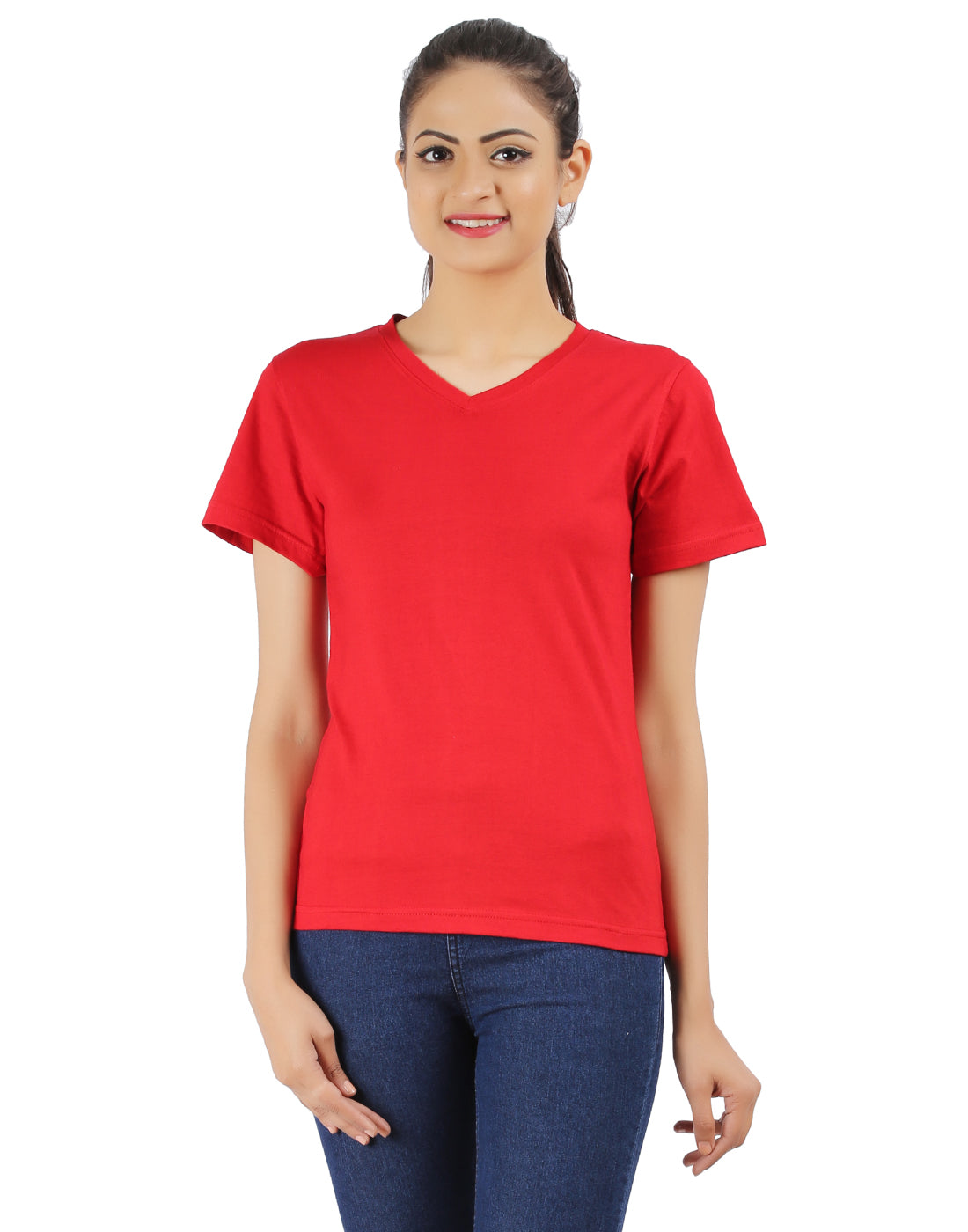 Ap'pulse Women's Short Sleeve V neck Tshirt