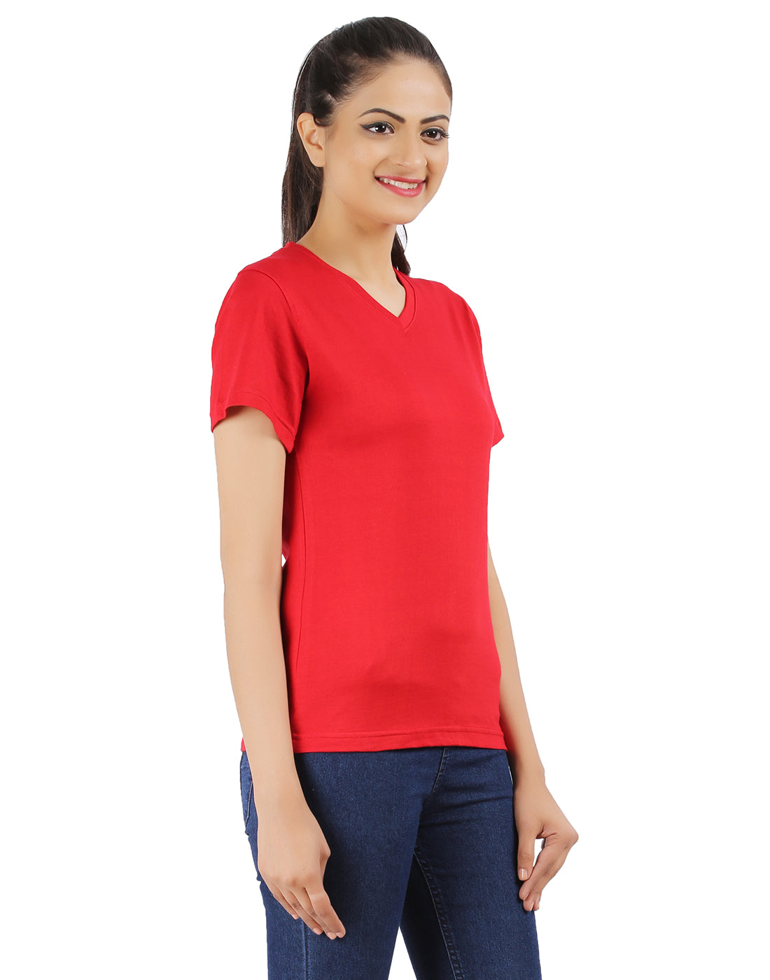 Ap'pulse Women's Short Sleeve V neck Tshirt