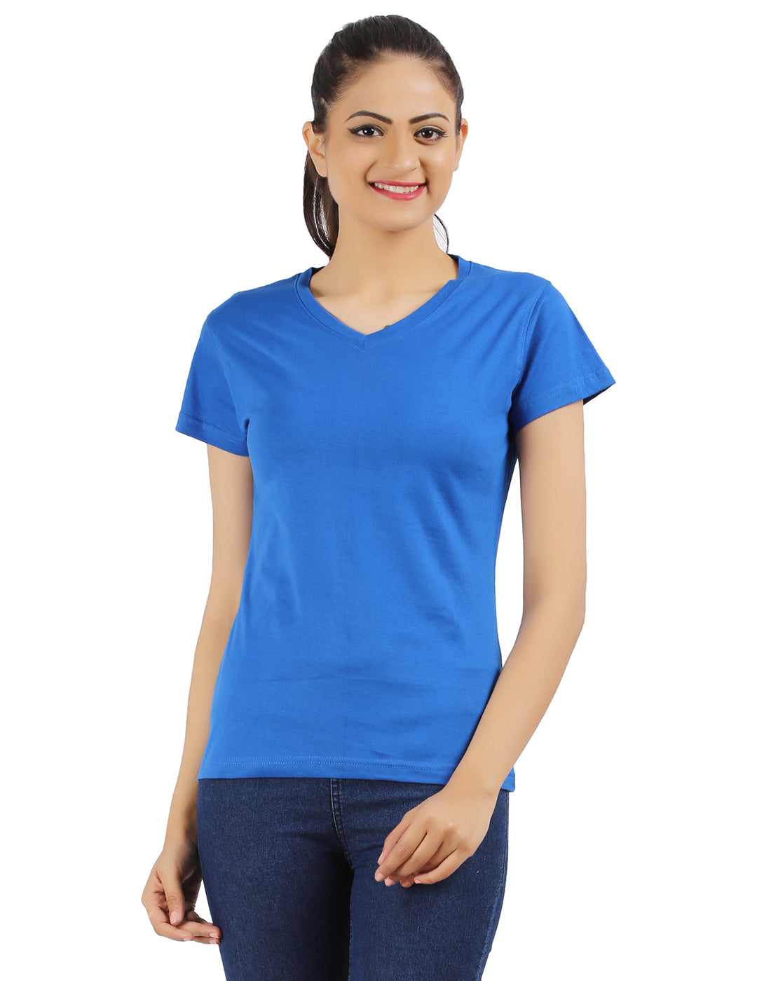 Ap'pulse Women's Short Sleeve V neck Tshirt