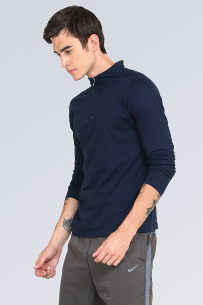 Appulse Men's 1/4 High Neck Zipper Raglan T-Shirt | Men | Premium Cotton | Activewear | Athleisure