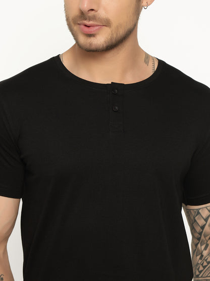 Appulse Men's Short Sleeve Henley T-Shirt | Men | Premium Cotton | Activewear | Athleisure