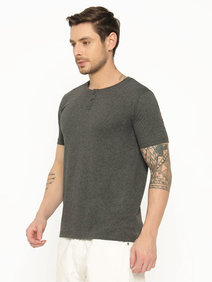 Appulse Men's Short Sleeve Henley T-Shirt | Men | Premium Cotton | Activewear | Athleisure
