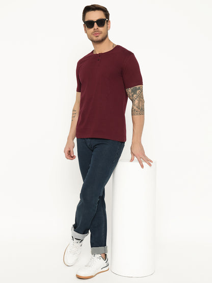 Appulse Men's Short Sleeve Henley T-Shirt | Men | Premium Cotton | Activewear | Athleisure