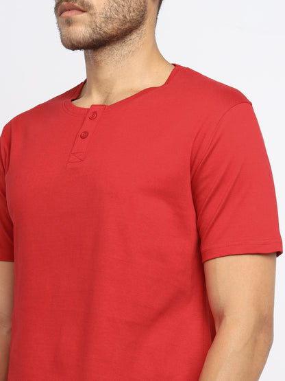 Appulse Men's Short Sleeve Henley T-Shirt | Men | Premium Cotton | Activewear | Athleisure