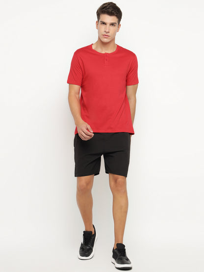 Appulse Men's Short Sleeve Henley T-Shirt | Men | Premium Cotton | Activewear | Athleisure