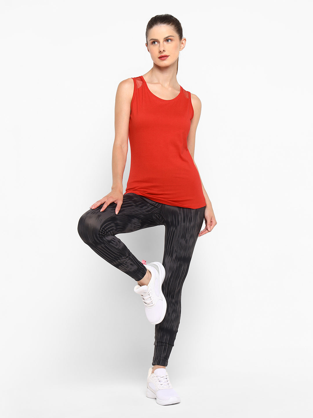 Ap'pulse Women's Short Sleeve Round Neck Shoulder Mesh Tshirt