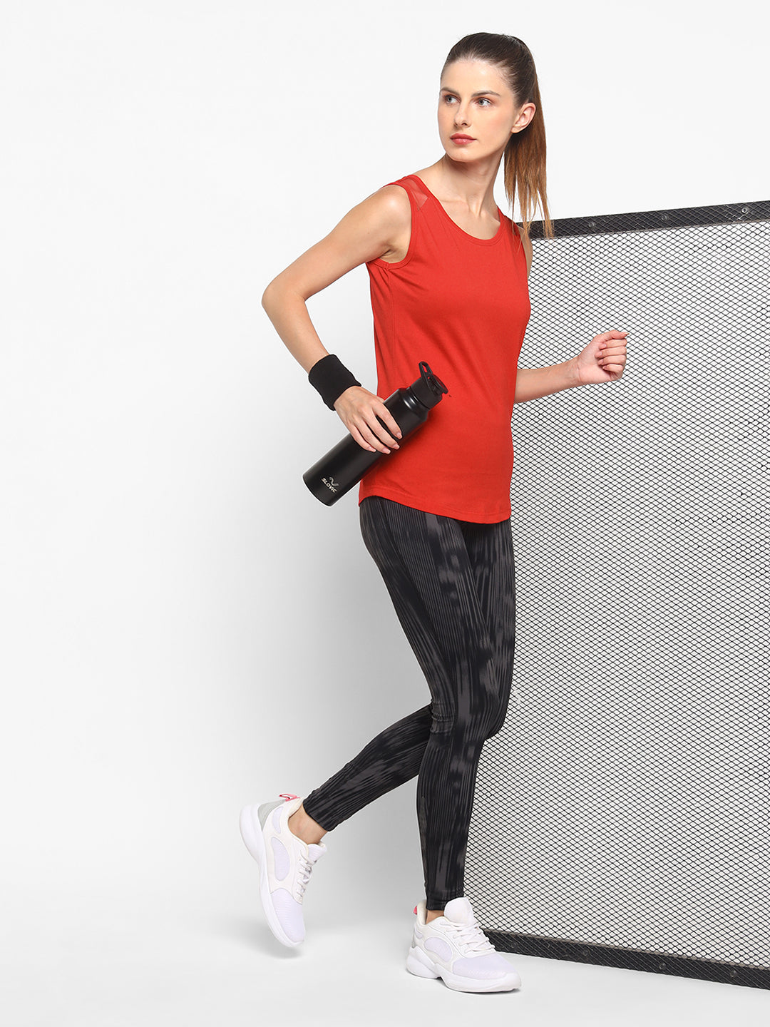 Ap'pulse Women's Short Sleeve Round Neck Shoulder Mesh Tshirt