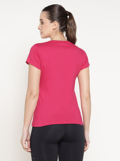 Appulse Women's Short Sleeve Round Neck Zipper T-Shirt | Women | Premium Cotton | Activewear | Athleisure