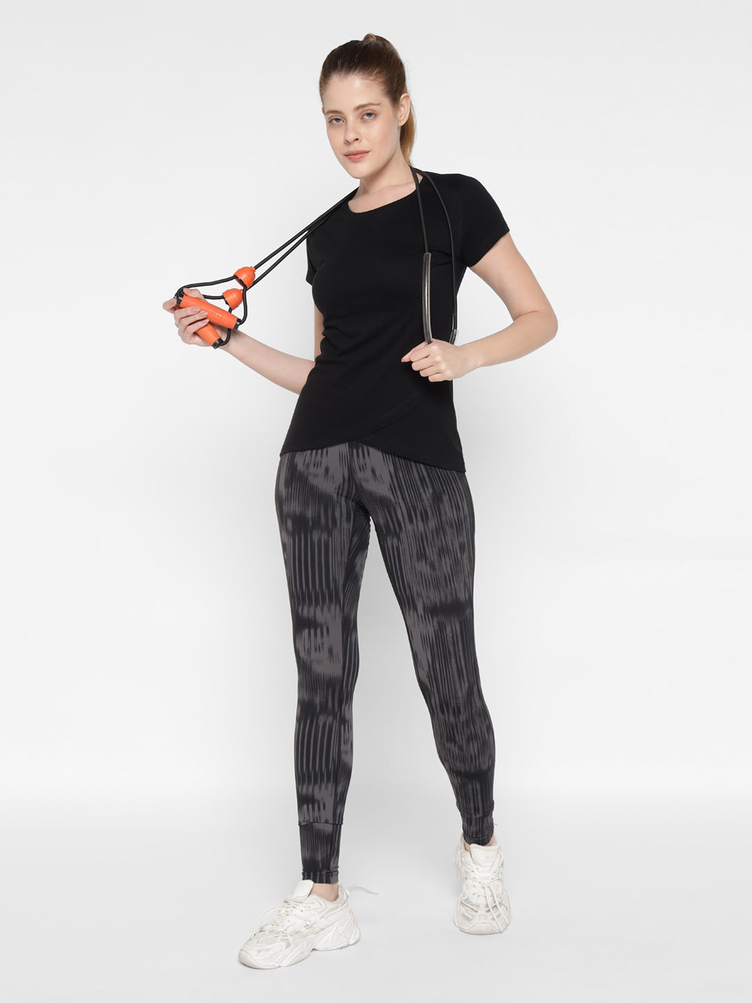 Ap'pulse Women's Short Sleeve Round Neck Bottom Cross Over Tshirt