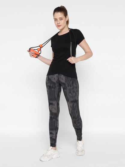 Appulse Women's Short Sleeve Round Neck Bottom Cross Over T-Shirt | Women | Premium Cotton | Activewear | Athleisure