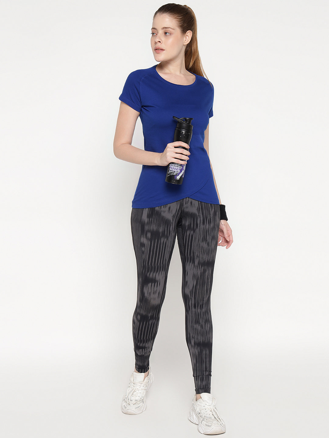 Ap'pulse Women's Short Sleeve Round Neck Bottom Cross Over Tshirt