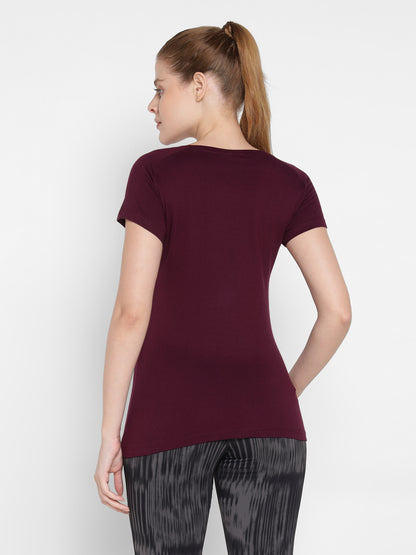 Appulse Women's Short Sleeve Round Neck Bottom Cross Over T-Shirt | Women | Premium Cotton | Activewear | Athleisure