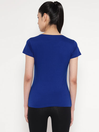 Appulse Women's Short Sleeve Round Neck Shoulder Mesh T-Shirt | Women | Premium Cotton | Activewear | Athleisure
