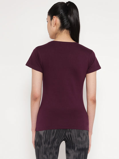 Appulse Women's Short Sleeve Round Neck Shoulder Mesh T-Shirt | Women | Premium Cotton | Activewear | Athleisure