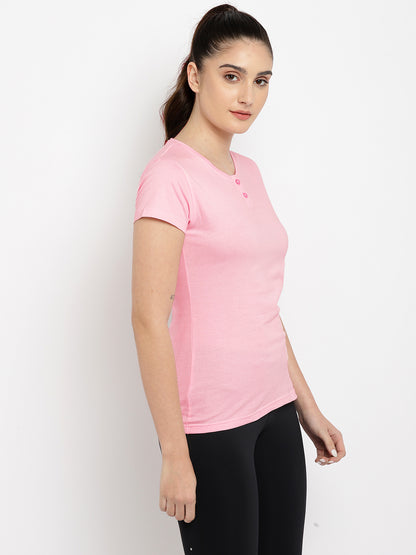 Appulse Women's Short Sleeve Henley T-Shirt | Women | Premium Cotton | Activewear | Athleisure