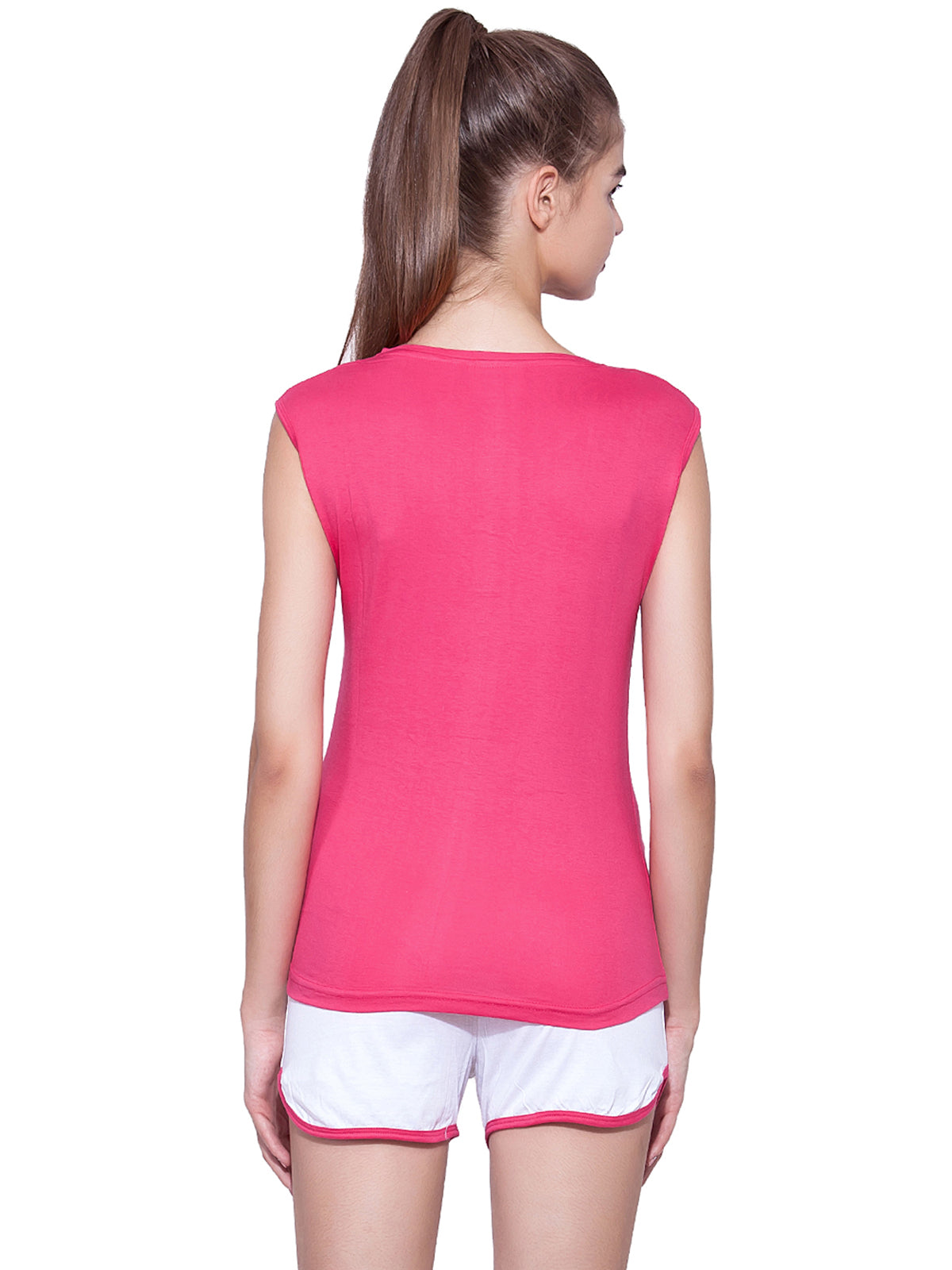 Ap'pulse Women's Sleeveless Henley Tshirt