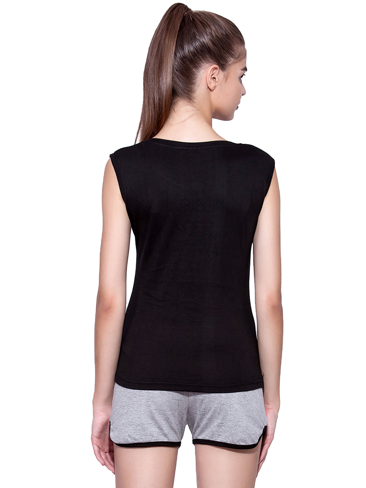 Ap'pulse Women's Sleeveless Henley Tshirt