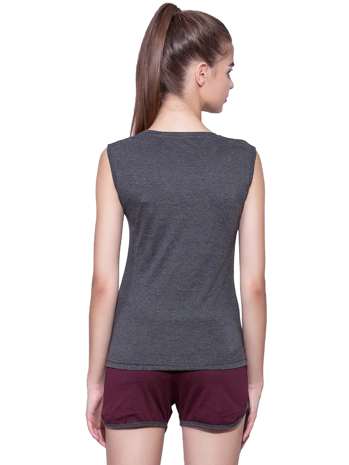 Ap'pulse Women's Sleeveless Henley Tshirt