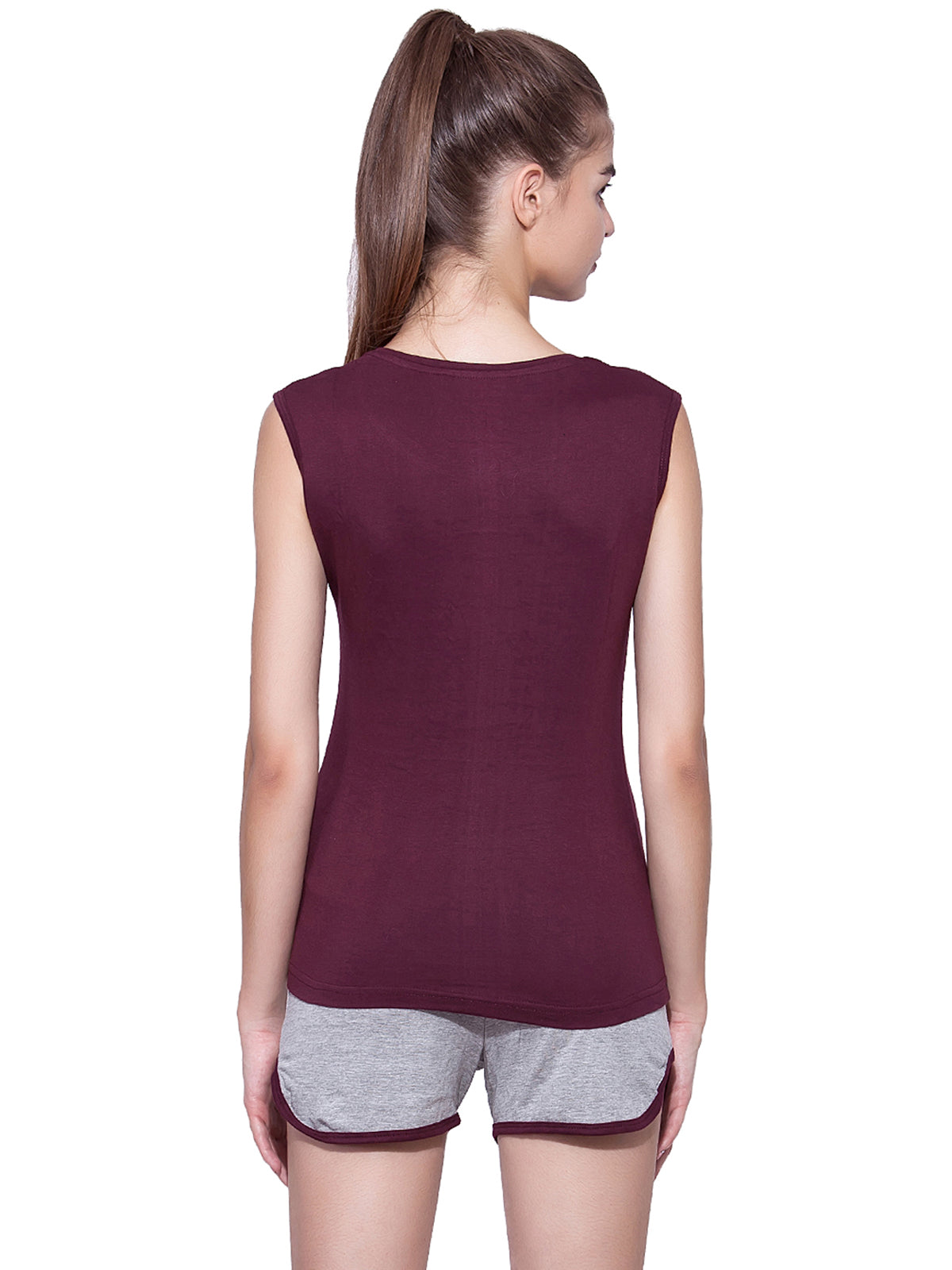 Ap'pulse Women's Sleeveless Henley Tshirt