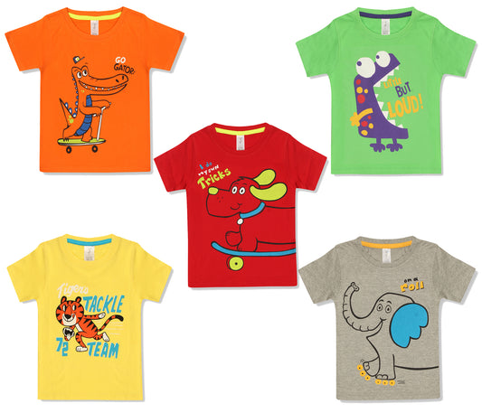 Ap'pulse Kids Tshirt(Boys - Pack of 5)