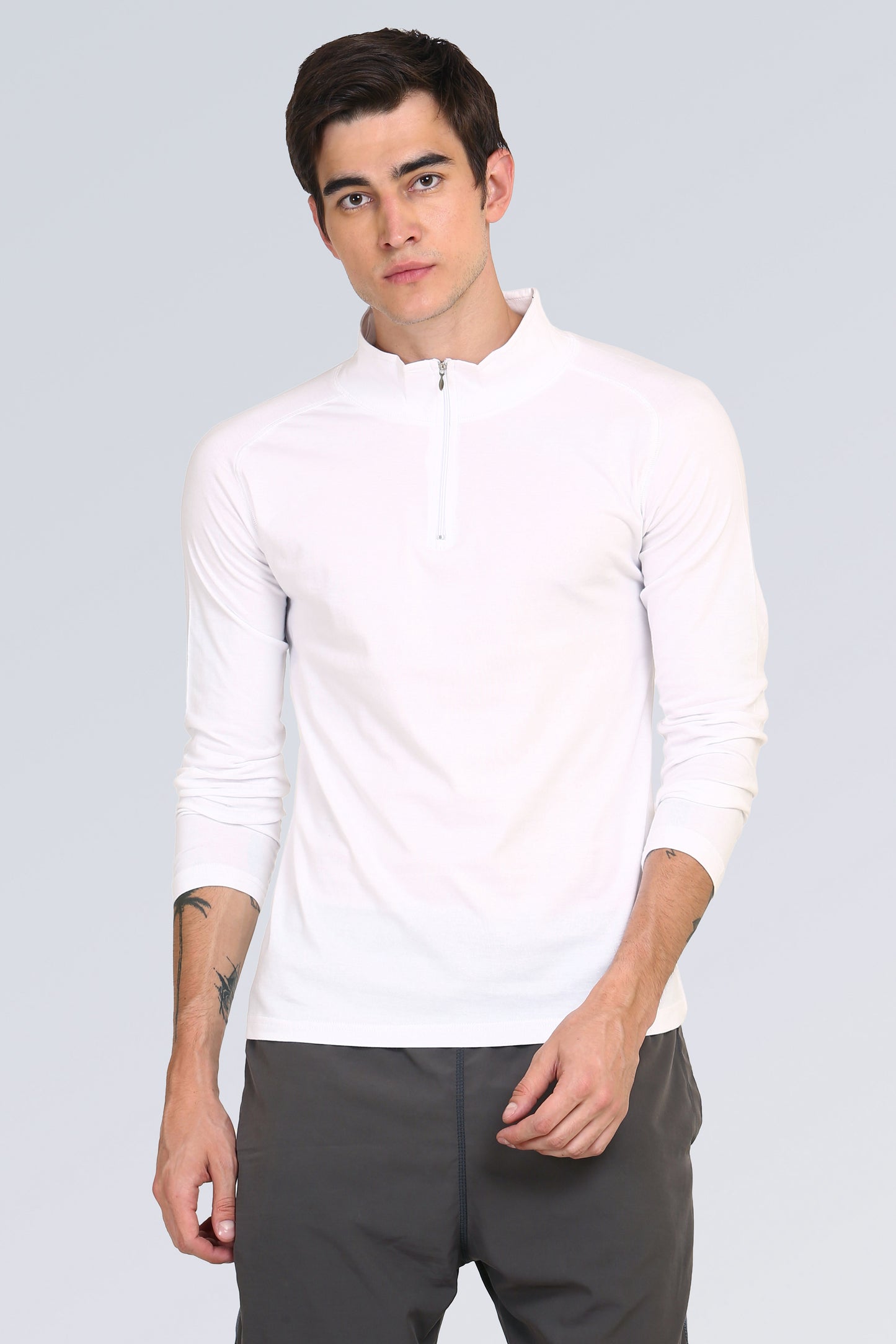 Ap'pulse Men's 1/4 Hineck Zipper Raglan Tshirt