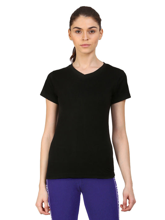 Ap'pulse Women's Short Sleeve V neck Tshirt