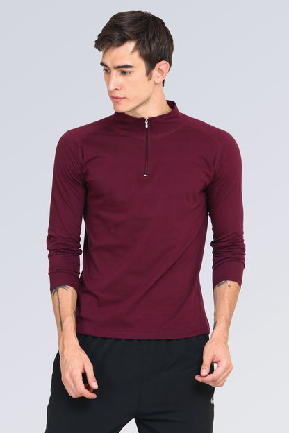 Appulse Men's 1/4 High Neck Zipper Raglan T-Shirt | Men | Premium Cotton | Activewear | Athleisure