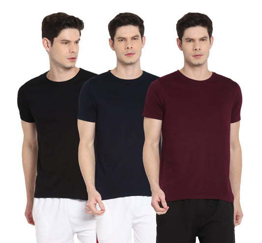 Ap'pulse Men's Short Sleeve Round Neck Tshirt(Pack of 3)