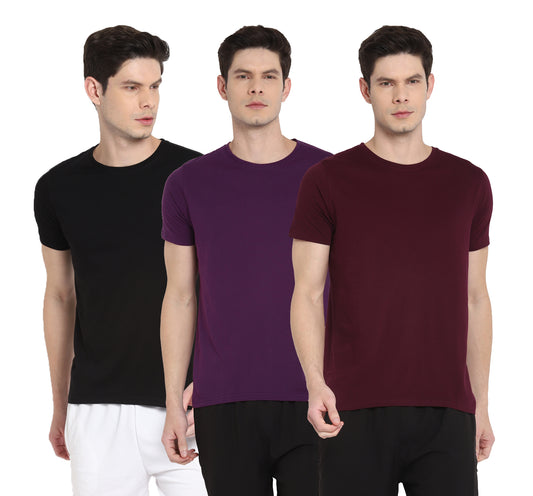 Ap'pulse Men's Short Sleeve Round Neck Tshirt(Pack of 3)