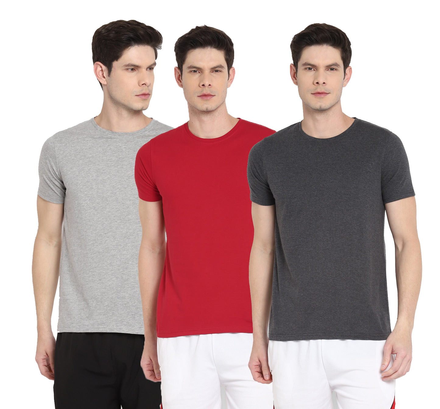 Ap'pulse Men's Short Sleeve Round Neck Tshirt(Pack of 3)