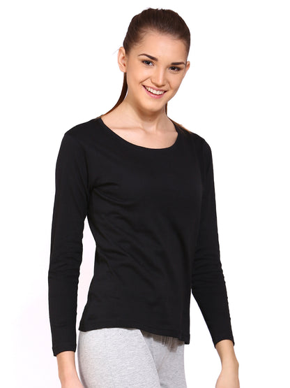 Appulse Women's Long Sleeve Round Neck T-Shirt | Women | Premium Cotton | Activewear | Athleisure
