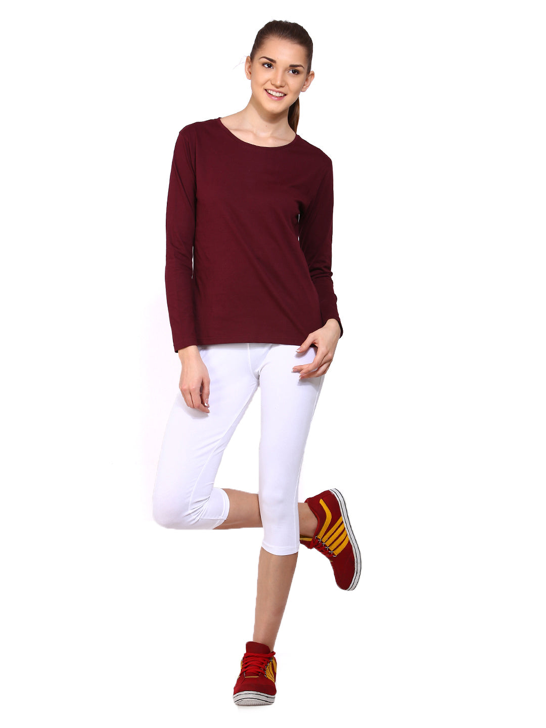 Ap'pulse Women's Long Sleeve Round Neck T-Shirt