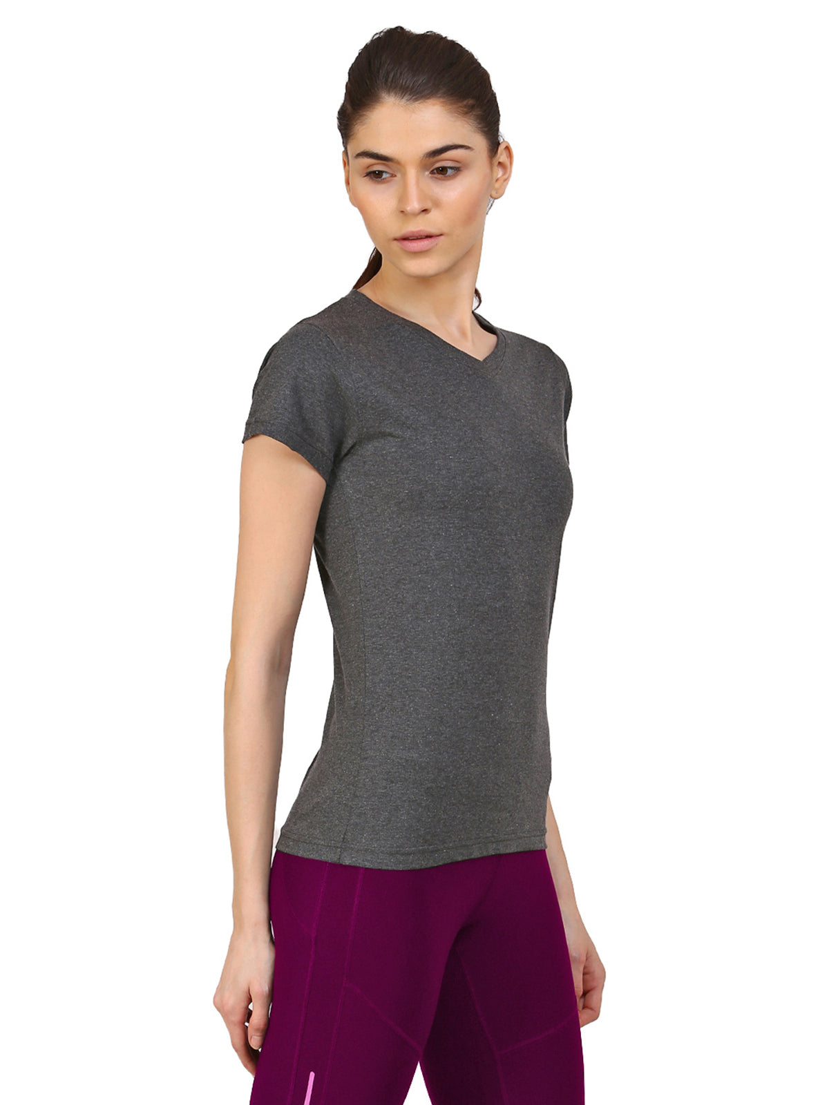 Ap'pulse Women's Short Sleeve V neck Tshirt