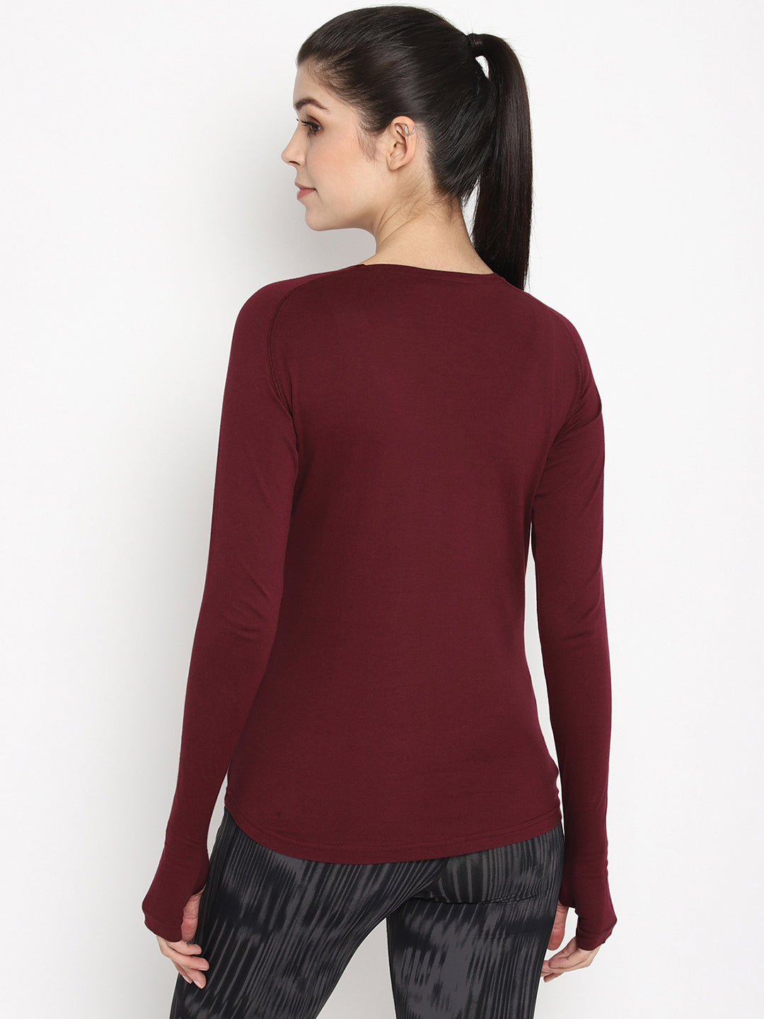 Ap'pulse Women's Round Neck Zipper Long Sleeve Tshirt