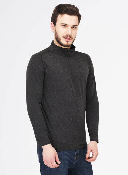 Appulse Men's 1/4 High Neck Zipper Raglan T-Shirt | Men | Premium Cotton | Activewear | Athleisure