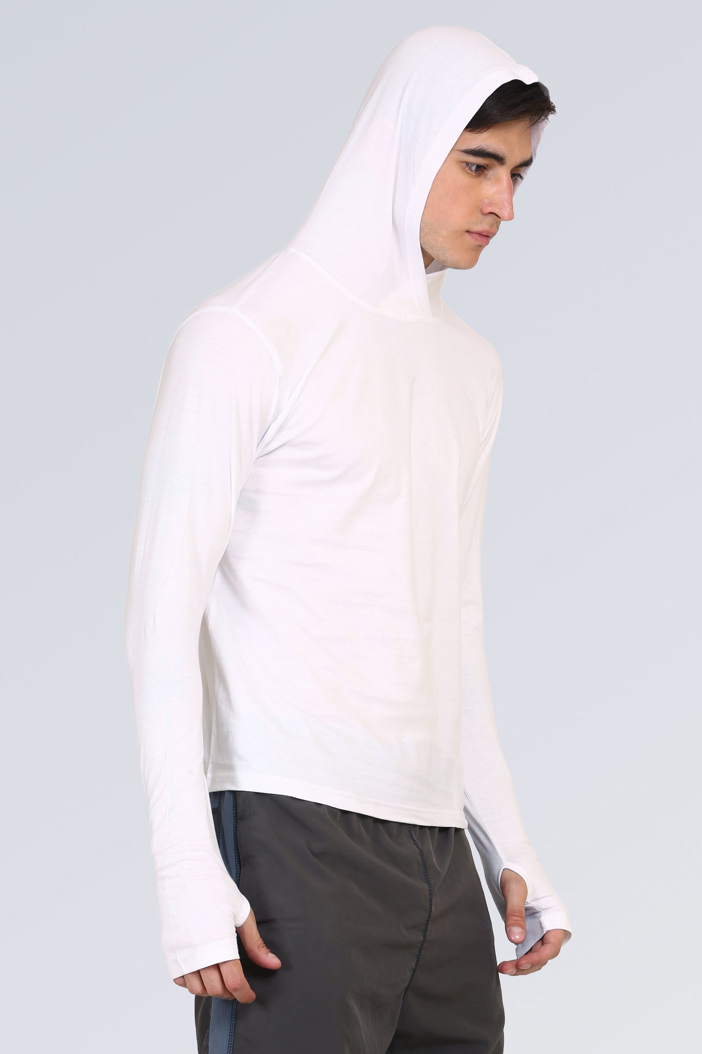 Ap'pulse Men's Hooded Thumbopen Tshirt