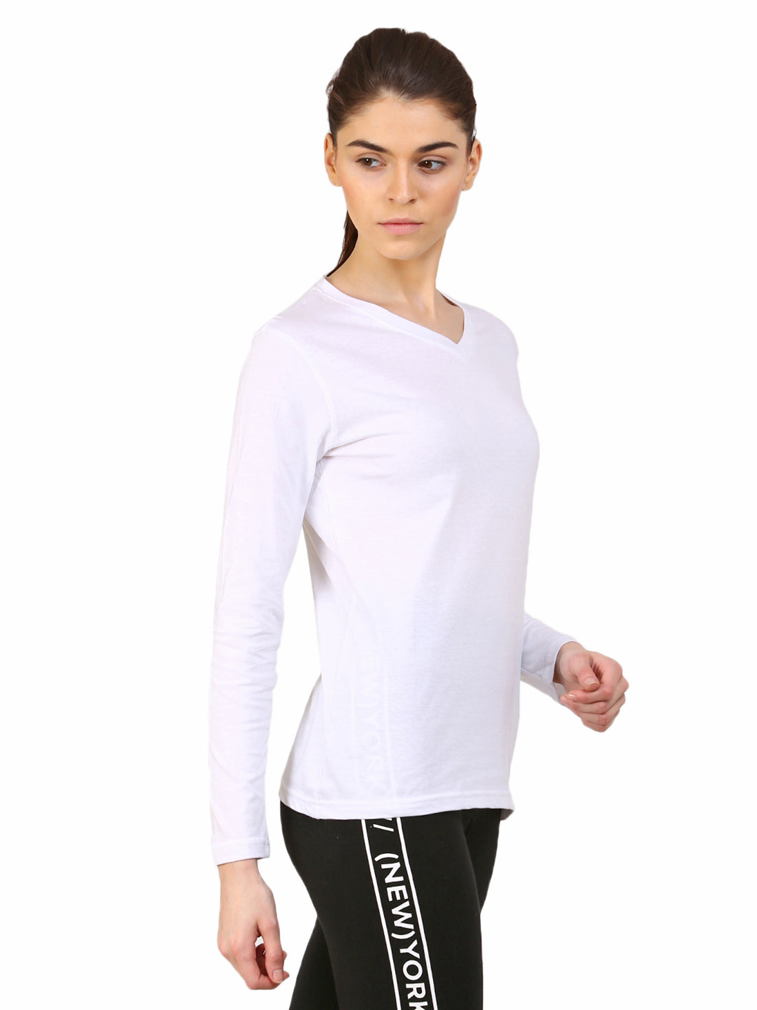 Ap'pulse Women's Long Sleeve V neck Tshirt