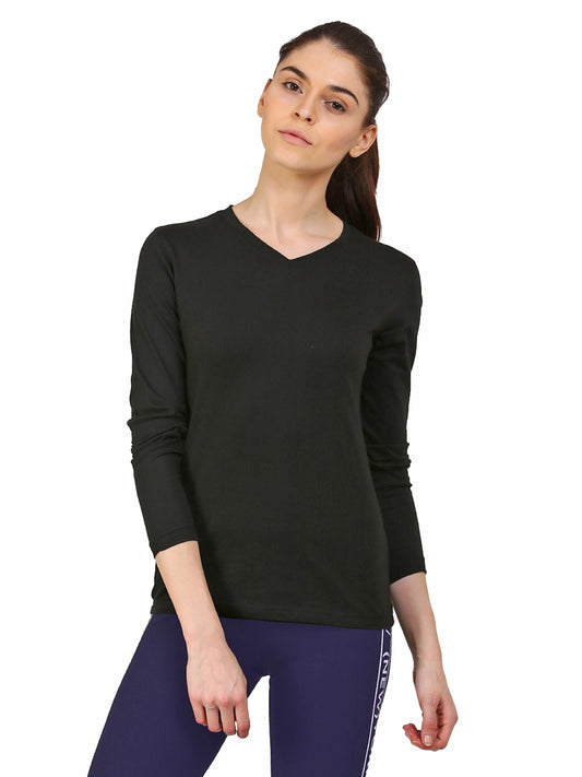 Ap'pulse Women's Long Sleeve V neck Tshirt