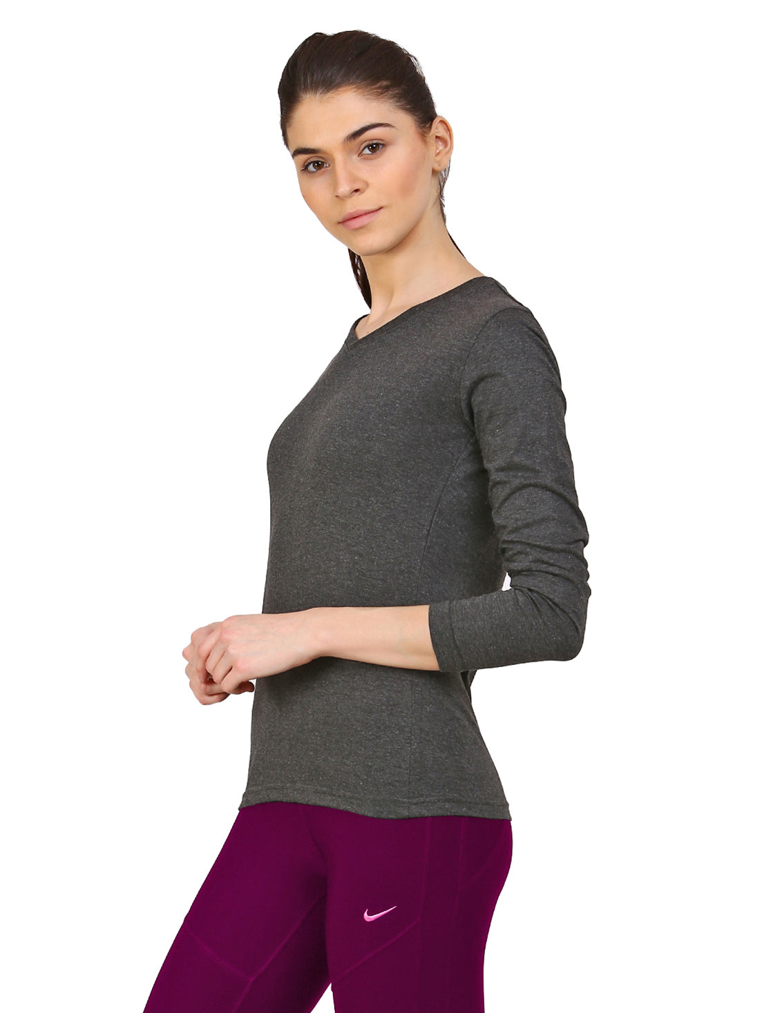 Ap'pulse Women's Long Sleeve V neck Tshirt