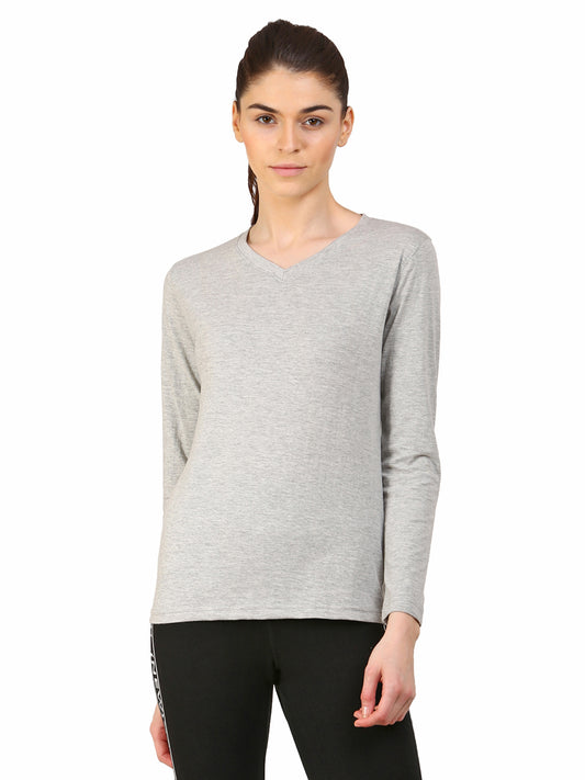 Ap'pulse Women's Long Sleeve V neck Tshirt