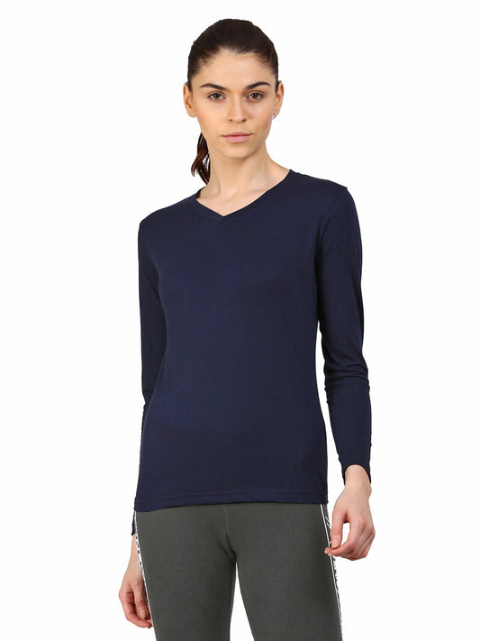 Ap'pulse Women's Long Sleeve V neck Tshirt