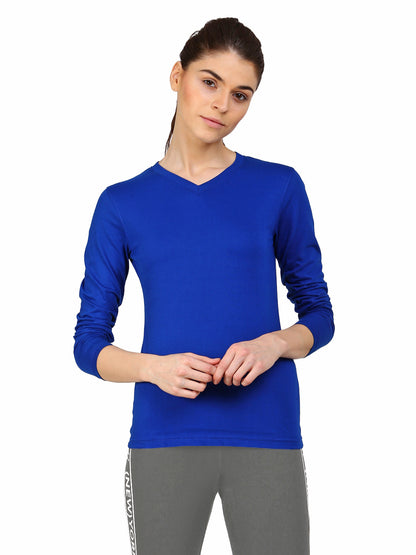 Appulse Women's Long Sleeve V neck T-Shirt | Women | Premium Cotton | Activewear | Athleisure