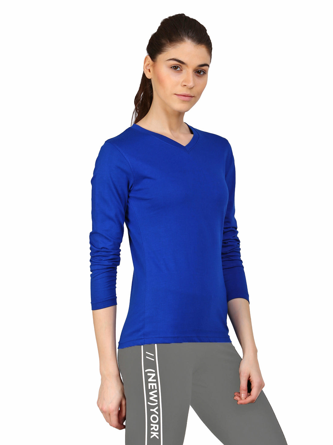 Ap'pulse Women's Long Sleeve V neck Tshirt