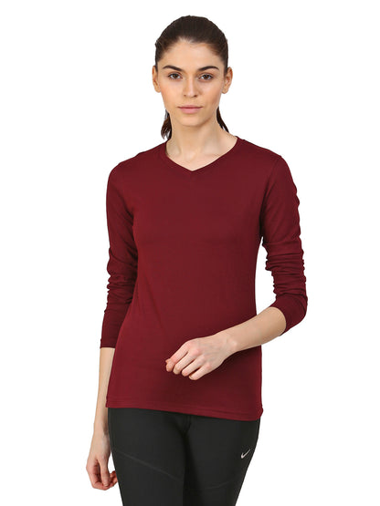 Appulse Women's Long Sleeve V neck T-Shirt | Women | Premium Cotton | Activewear | Athleisure