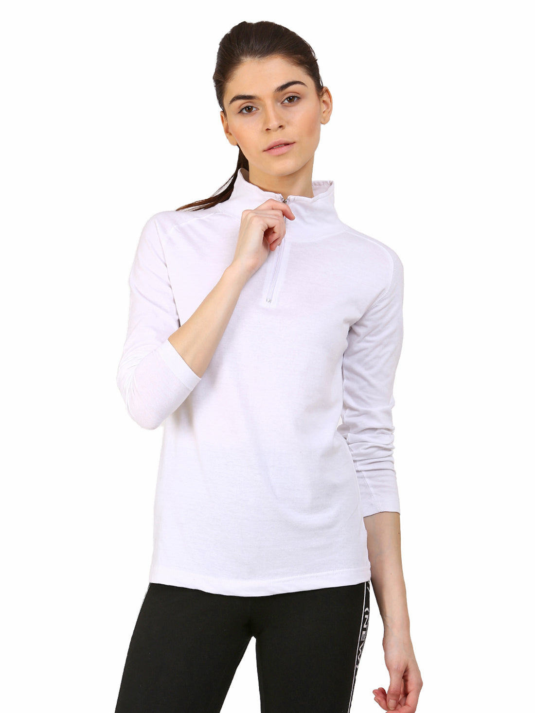 Ap'pulse Women's 1/4 Zip Hineck Raglan Tshirt