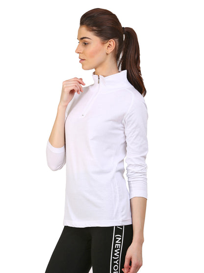 Appulse Women's 1/4 Zip High Neck Raglan T-Shirt | Women | Premium Cotton | Activewear | Athleisure