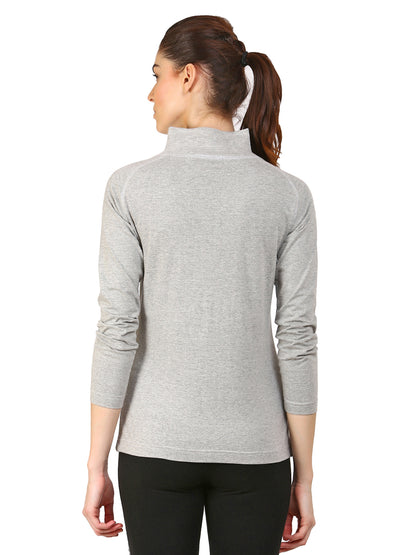 Appulse Women's 1/4 Zip High Neck Raglan T-Shirt | Women | Premium Cotton | Activewear | Athleisure